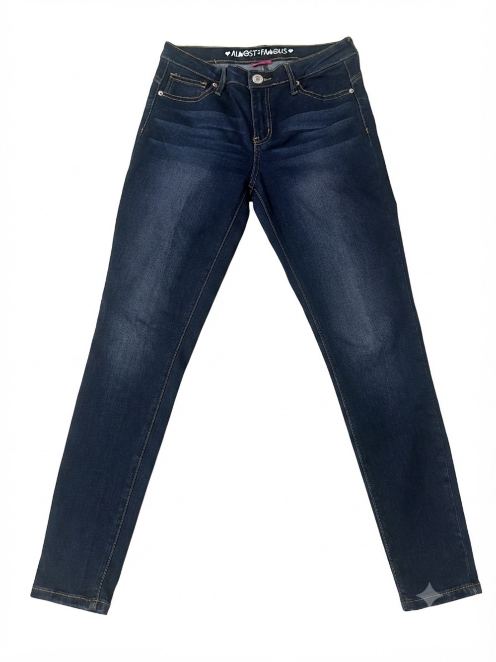 Almost Famous dark wash skinny jeans, size 9.